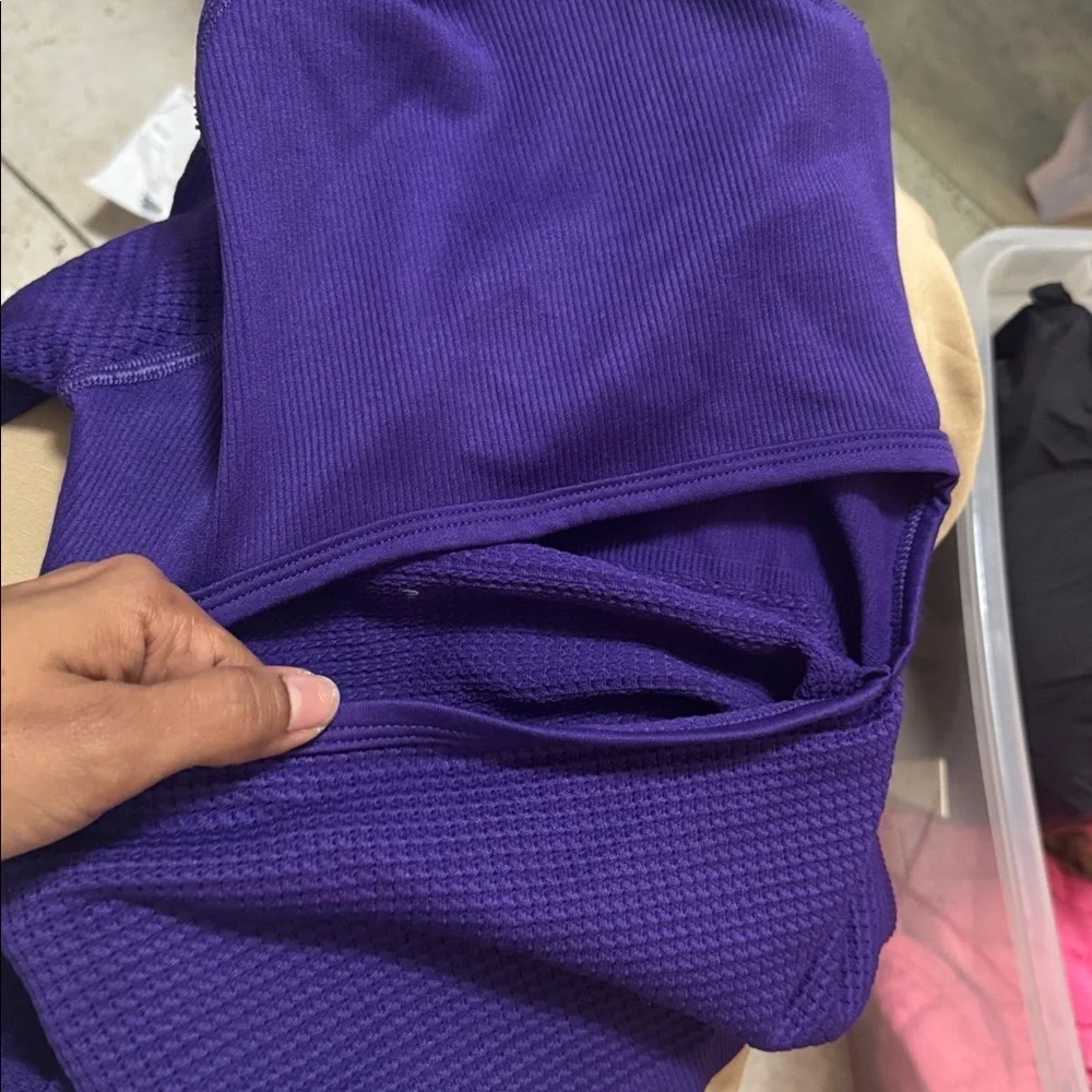 NWT FREE PEOPLE - FP movement bail out ls layer Long Sleeve M/L dark amethyst